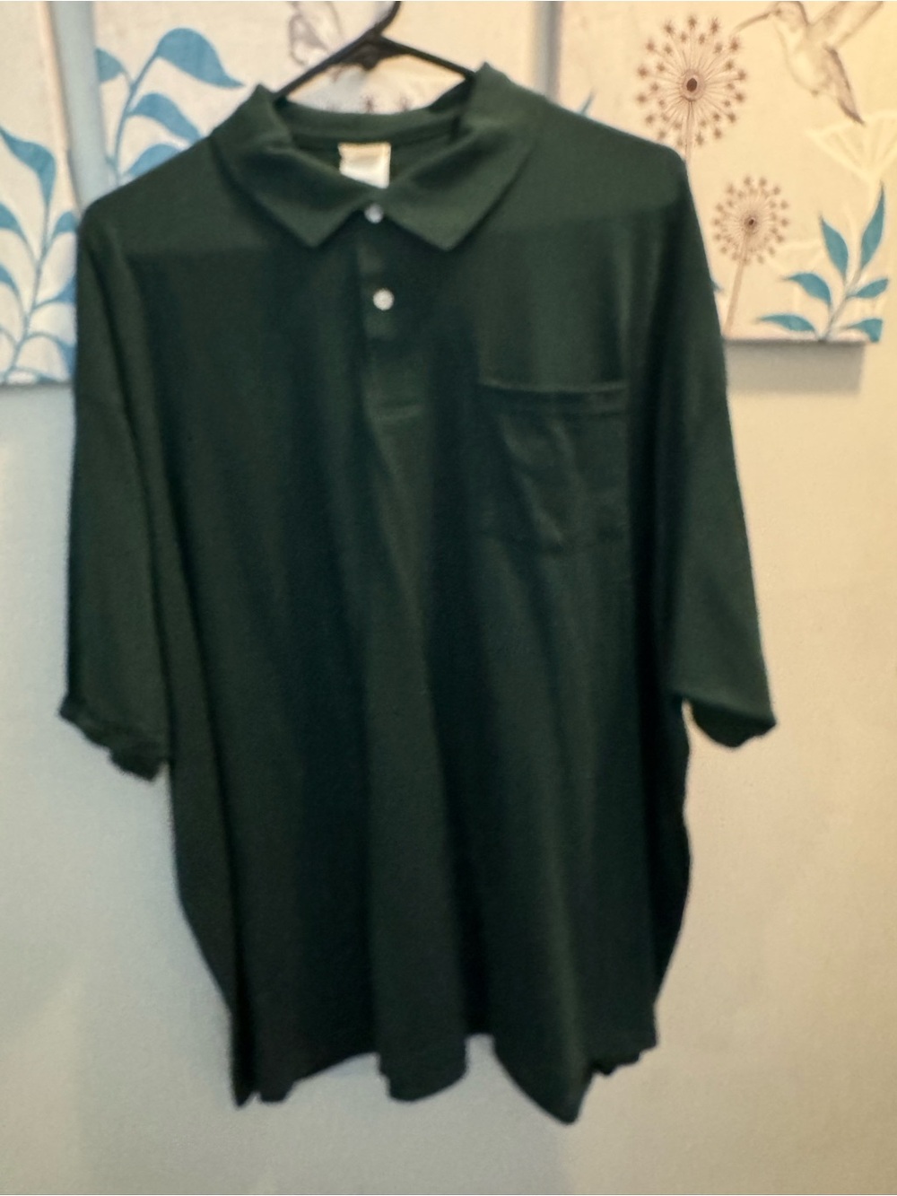 Hanes Men's Dark Green Polo Shirt with Pocket size 2x Dollar Tree NWOT